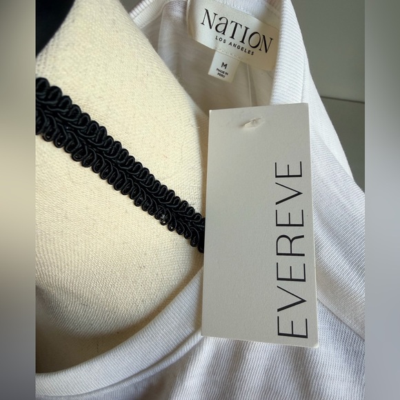 NWT Nation LTD White Muscle Tee with Gold Button Accents - Picture 4 of 4